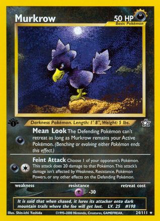 Murkrow 024/111  - Unlimited Neo Genesis - Rare