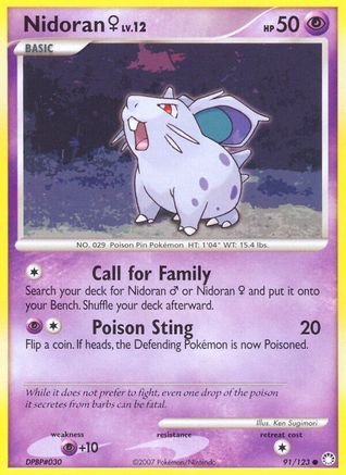 Nidoran F 091/123  - Reverse Holofoil Mysterious Treasures - Common