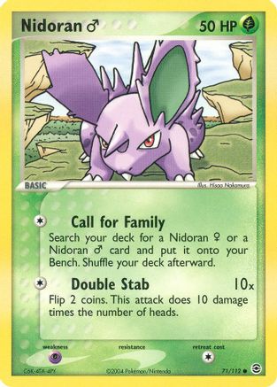 Nidoran M 071/112  - Reverse Holofoil FireRed & LeafGreen - Common