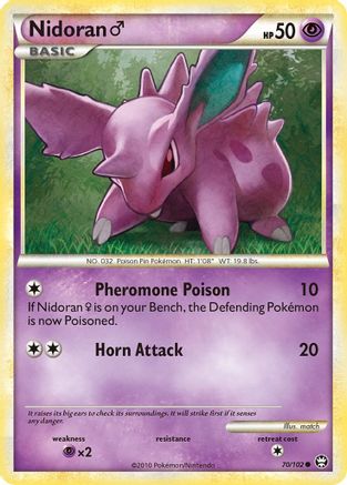 Nidoran M 070/102  - Reverse Holofoil Triumphant - Common