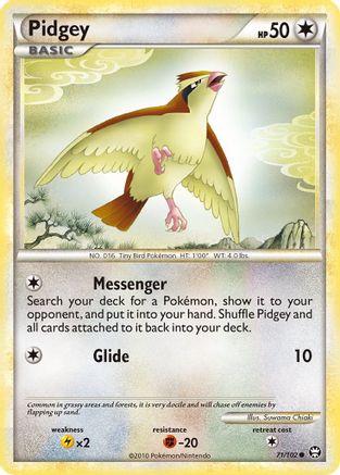 Pidgey 071/102  - Reverse Holofoil Triumphant - Common