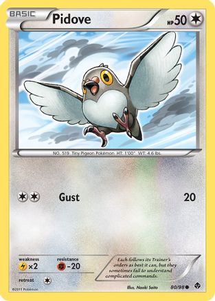 Pidove 080  - Reverse Holofoil Emerging Powers - Common