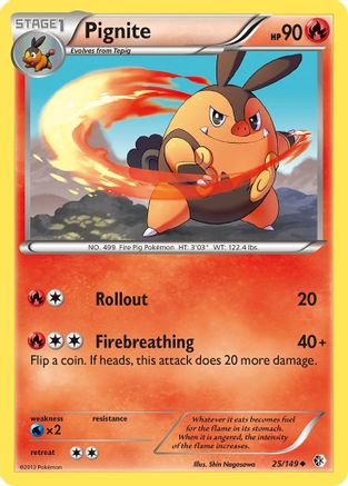 Pignite 025  - Reverse Holofoil Boundaries Crossed - Uncommon