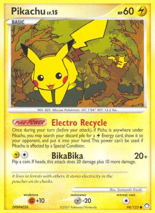 Pikachu 094/123  - Reverse Holofoil Mysterious Treasures - Common