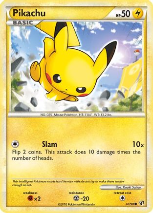 Pikachu 061/90  - Reverse Holofoil Undaunted - Common