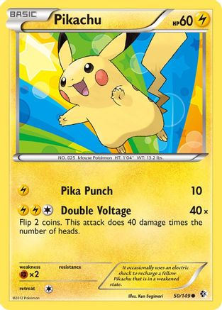 Pikachu 050/149  - Reverse Holofoil Boundaries Crossed - Common