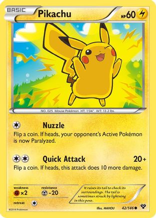 Pikachu 042/146  - Reverse Holofoil XY Base Set - Common