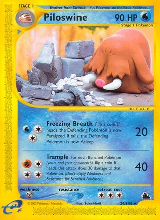 Piloswine (24) 024  - Reverse Holofoil Skyridge - Rare