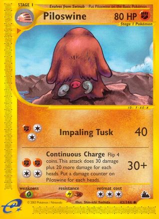 Piloswine (43) 043  - Reverse Holofoil Skyridge - Uncommon