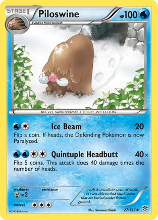 Piloswine 027  Plasma Storm - Uncommon