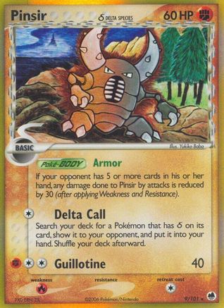 Pinsir (Delta Species) 009/101  - Reverse Holofoil Dragon Frontiers - Holo Rare