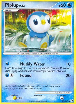 Piplup 085/127  - Reverse Holofoil Platinum - Common