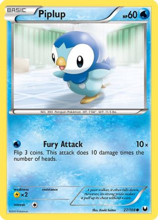 Piplup 027/108  - Reverse Holofoil Dark Explorers - Common