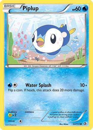 Piplup 033/113  - Reverse Holofoil Legendary Treasures - Common