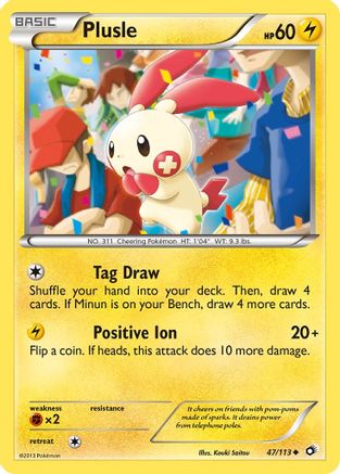 Plusle 047/113  - Reverse Holofoil Legendary Treasures - Uncommon