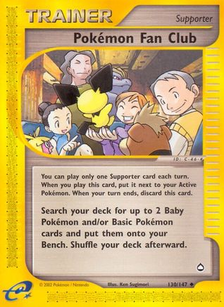 Pokemon Fan Club 130/147  - Reverse Holofoil Aquapolis - Uncommon