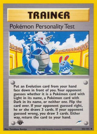 Pokemon Personality Test 102/105  - Unlimited Neo Destiny - Uncommon