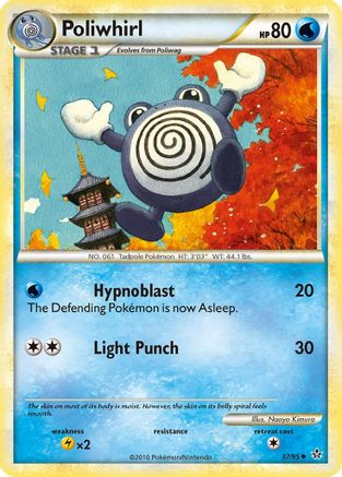 Poliwhirl 037  - Reverse Holofoil Unleashed - Uncommon