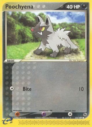 Poochyena 063/109  - Reverse Holofoil Ruby and Sapphire - Common
