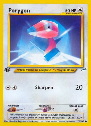 Porygon 078/105  - 1st Edition Neo Destiny - Common