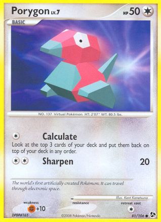 Porygon 081/106  - Reverse Holofoil Great Encounters - Common