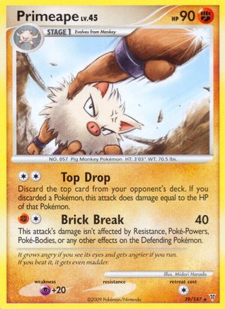 Primeape 039  - Reverse Holofoil Supreme Victors - Rare