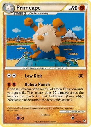 Primeape 022  - Reverse Holofoil Unleashed - Rare
