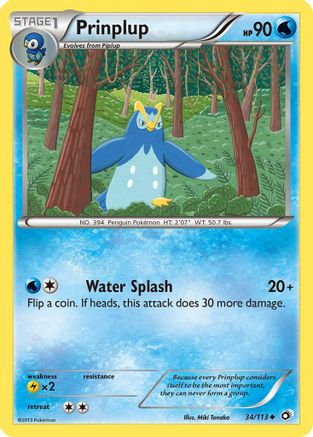 Prinplup 034  - Reverse Holofoil Legendary Treasures - Uncommon
