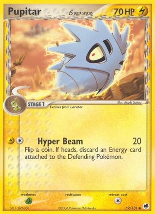 Pupitar (Delta Species) 059/101  - Reverse Holofoil Dragon Frontiers - Common