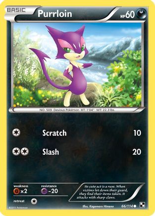Purrloin 066  - Reverse Holofoil Black and White - Common