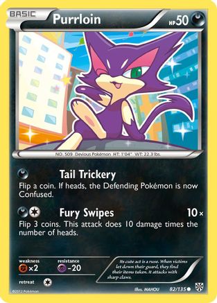 Purrloin (82) 082  - Reverse Holofoil Plasma Storm - Common