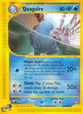 Quagsire 030  - Reverse Holofoil Aquapolis - Rare