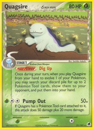 Quagsire (Delta Species) 021/101  - Reverse Holofoil Dragon Frontiers - Rare