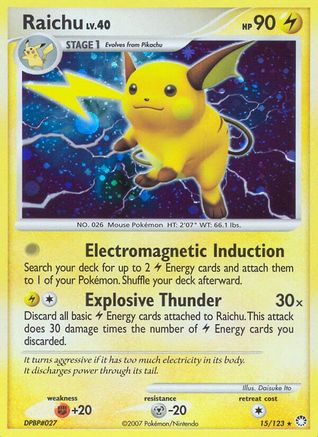 Raichu 015  - Holofoil Mysterious Treasures - Holo Rare