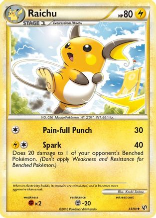 Raichu 033  - Reverse Holofoil Undaunted - Uncommon