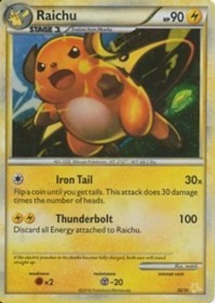 Raichu (#30 Holo) 030  - Holofoil HGSS Trainer Kit Gyarados & Raichu - Common