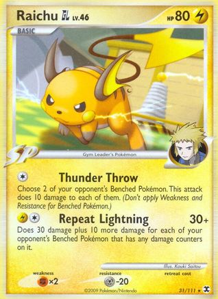 Raichu GL 031  Rising Rivals - Rare