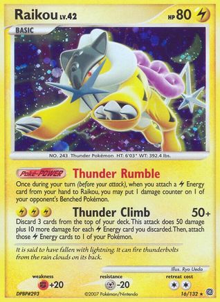 Raikou 016/132  - Holofoil Secret Wonders - Holo Rare