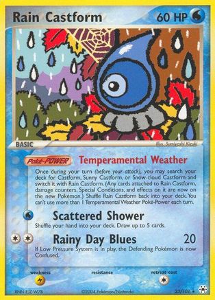 Rain Castform 023  - Reverse Holofoil Hidden Legends - Rare