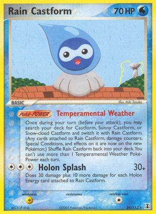 Rain Castform 026  - Reverse Holofoil Delta Species - Rare