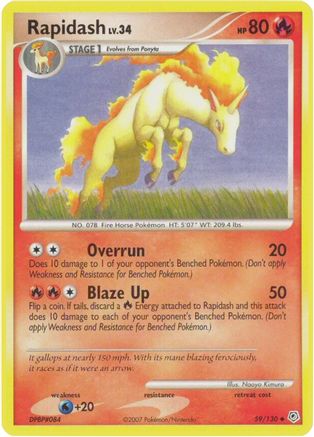 Rapidash 059  - Reverse Holofoil Diamond and Pearl - Uncommon