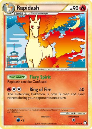 Rapidash 008  - Reverse Holofoil Triumphant - Holo Rare
