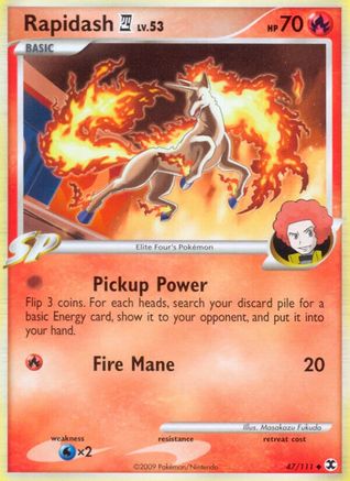 Rapidash E4 047  - Reverse Holofoil Rising Rivals - Uncommon