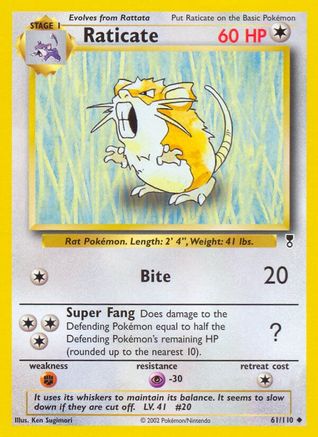 Raticate 061  - Reverse Holofoil Legendary Collection - Uncommon