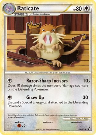Raticate 034/90  Undaunted - Uncommon