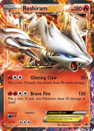 Reshiram EX 022  - Holofoil Next Destinies - Ultra Rare