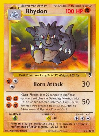 Rhydon 035  - Reverse Holofoil Legendary Collection - Rare
