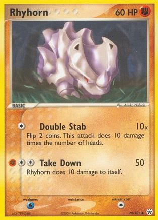 Rhyhorn 070  - Reverse Holofoil Hidden Legends - Common