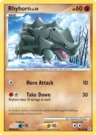 Rhyhorn 095  - Reverse Holofoil Diamond and Pearl - Common
