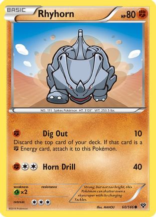 Rhyhorn 060  XY Base Set - Common